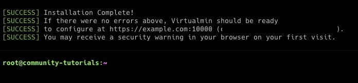 accesati Virtualmin pe Ubuntu